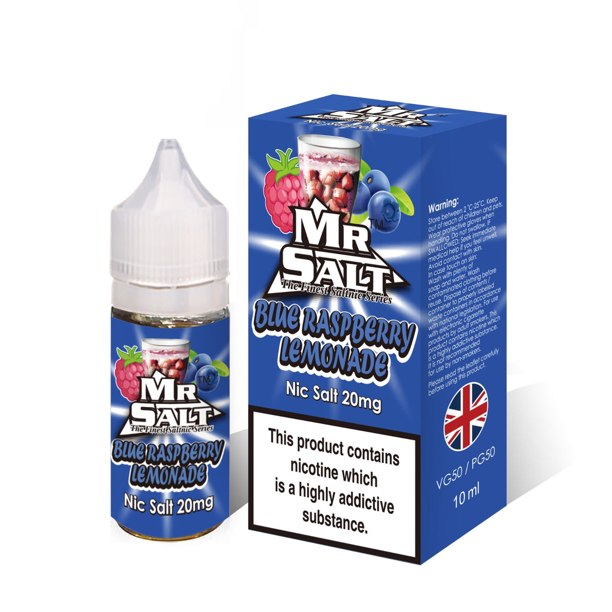 Mr Salt Blue Raspberry Lemonade Nic Salt Vape Juice