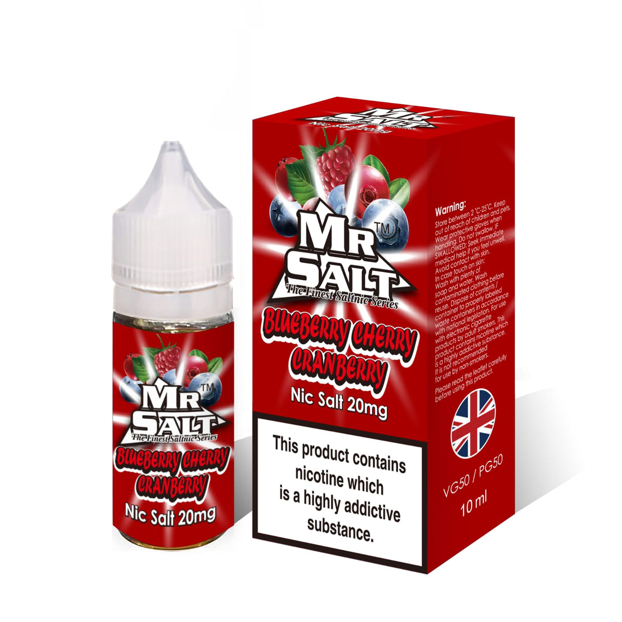 Mr Salt Blueberry Cherry Cranberry Nic Salt Vape Juice