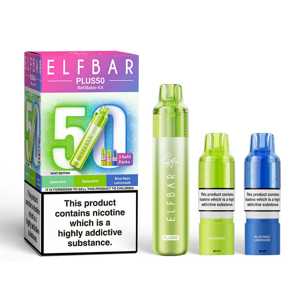 Mint Edition Elf Bar Plus 50 Prefilled Pod Kit - Vape Coil