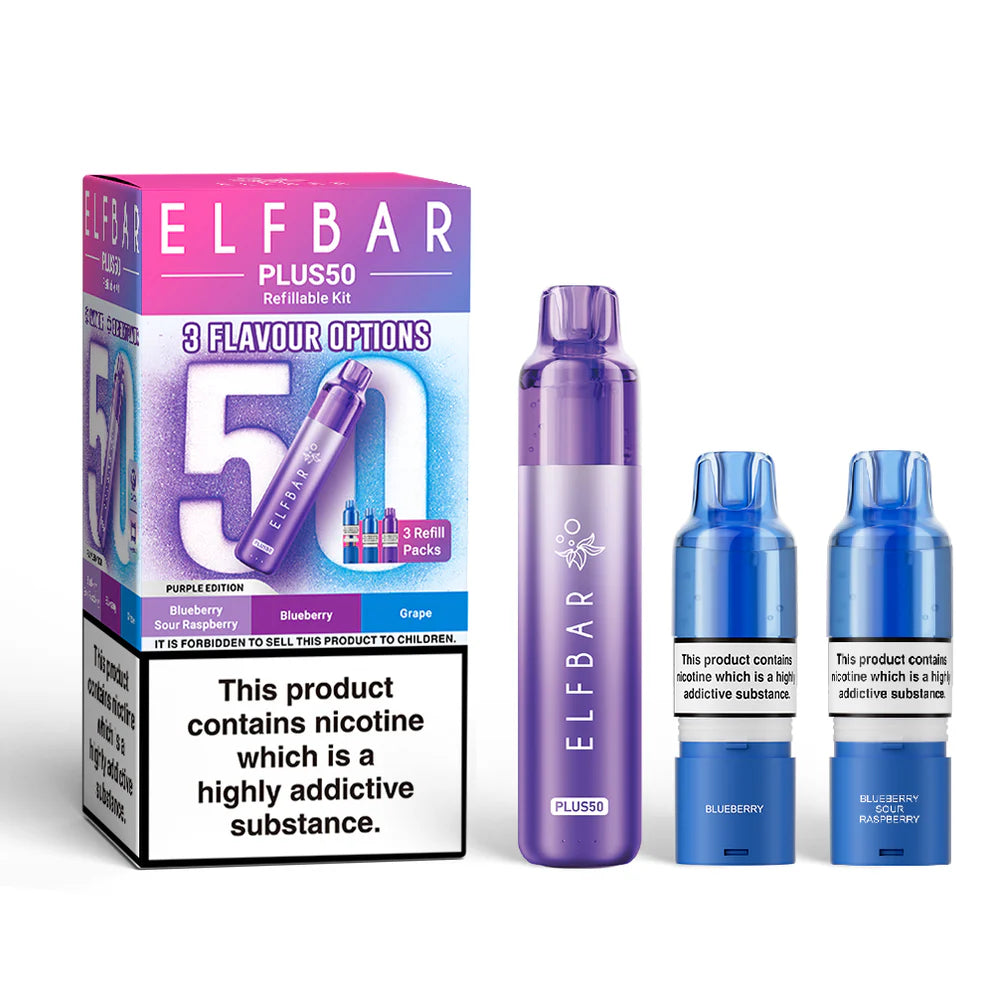 Purple edtion Elf Bar Plus 50 Prefilled Pod Kit - Vape Coil