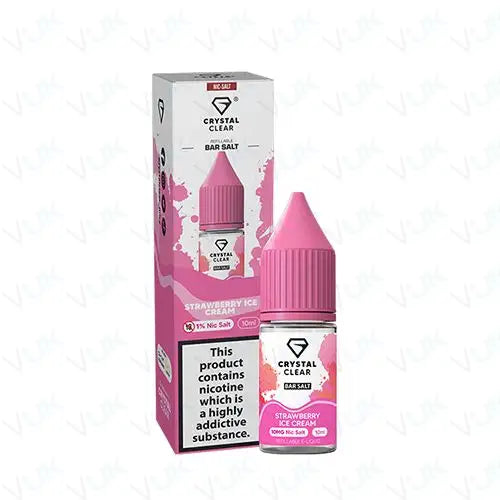 Crystal Clear Strawberry Ice Cream Nic Salt Vape Juice