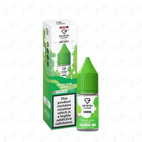 Crystal Clear Xtreme Sour Apple Nic Salt Vape Juice