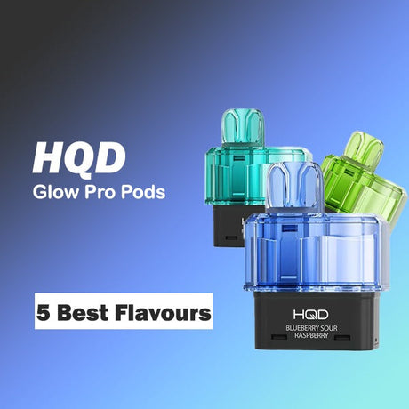 HQD Glow Pro 12k refill pods flavours available at Vape Coil UK