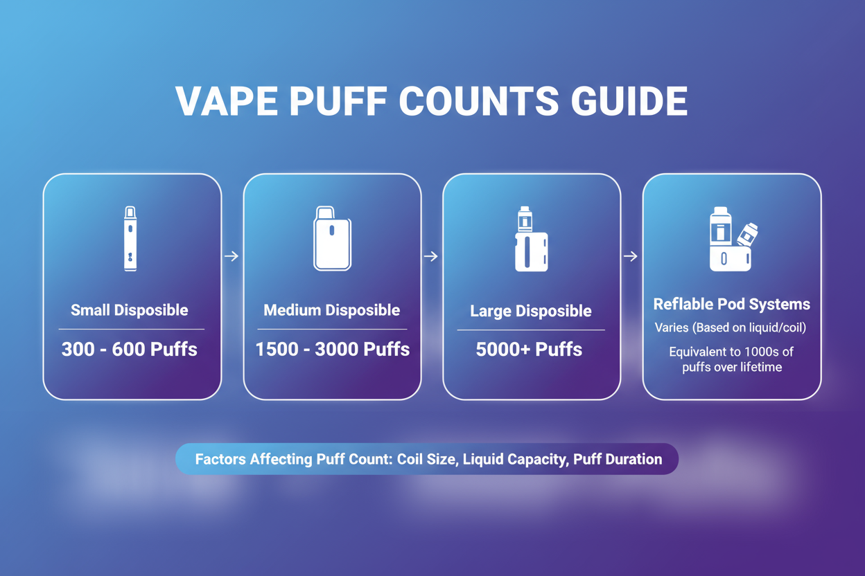 Disposable vape puff count comparison 600 to 200000 puffs UK