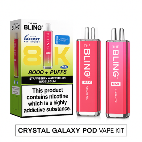 Crystal Galaxy Pod Vape Kit with refill pods and rechargeable design for smooth nic salt vape juice and crystal vape pod refills in the UK