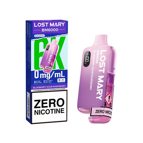 Blueberry sour raspberry Lost Mary BM6000 Zero Nicotine Prefilled Pod Kit