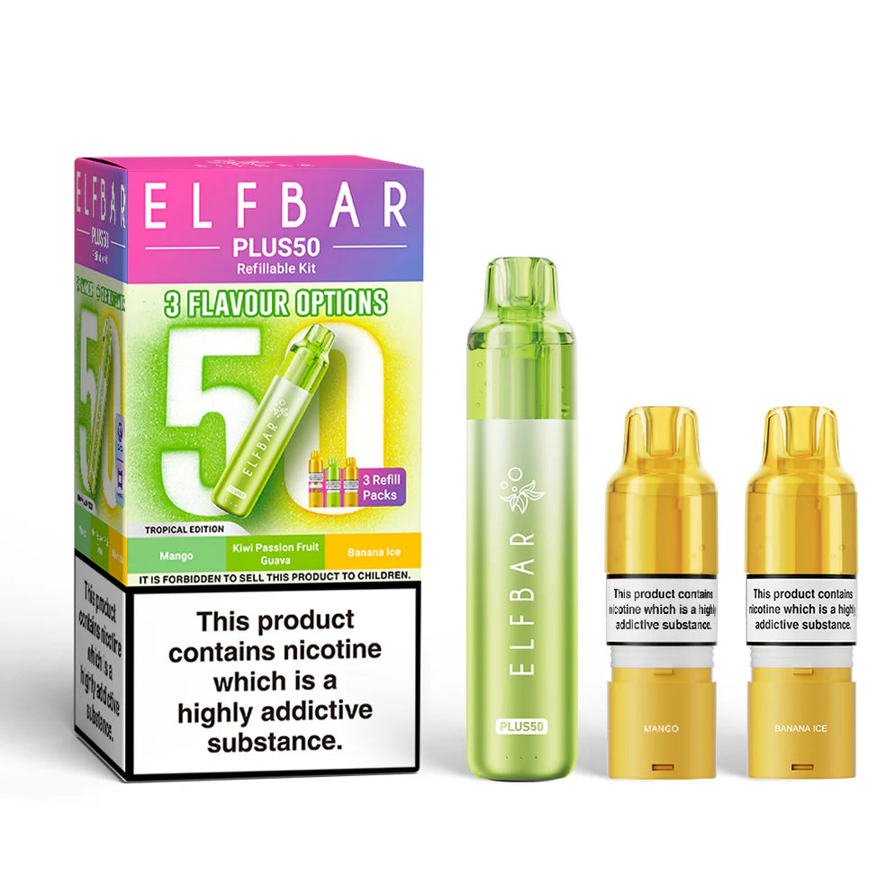 Tropical Edtion Elf Bar Plus 50 Prefilled Pod Kit - Vape Coil