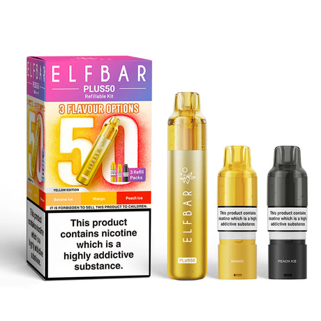 Yellow edtion Elf Bar Plus 50 Prefilled Pod Kit - Vape Coil