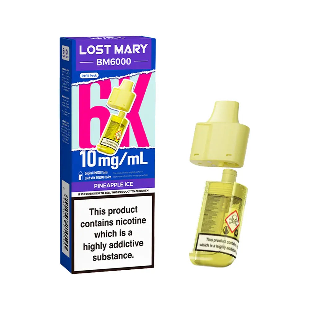 Pineapple Ice Lost Mary BM6000 Zero Nicotine Prefilled Pods