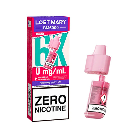 Strawberry Ice Lost Mary BM6000 Zero Nicotine Prefilled Pods
